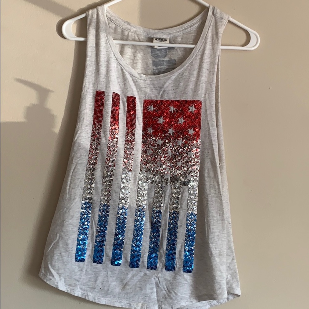Pink sequence tank top